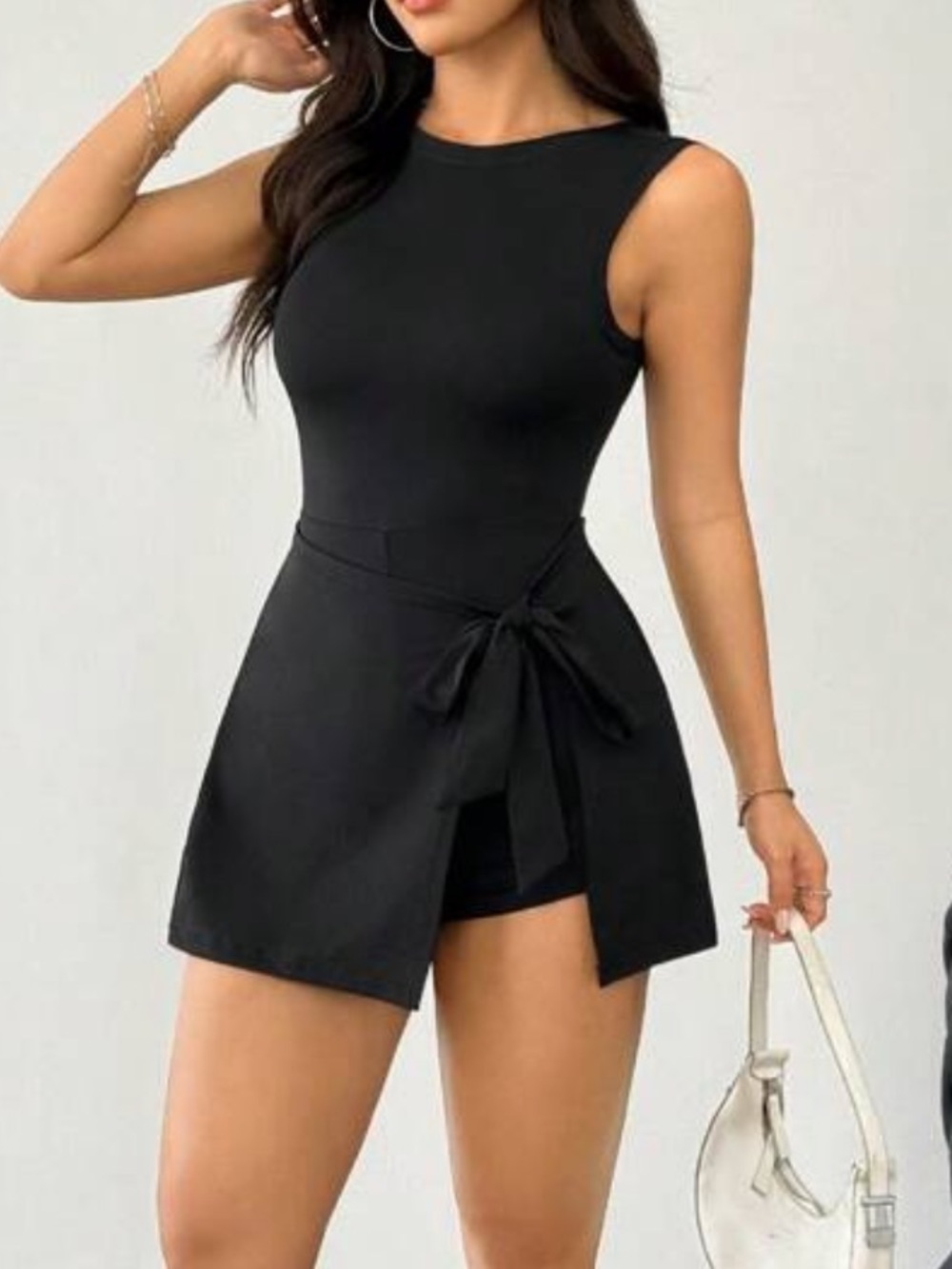 Black athletic romper dress